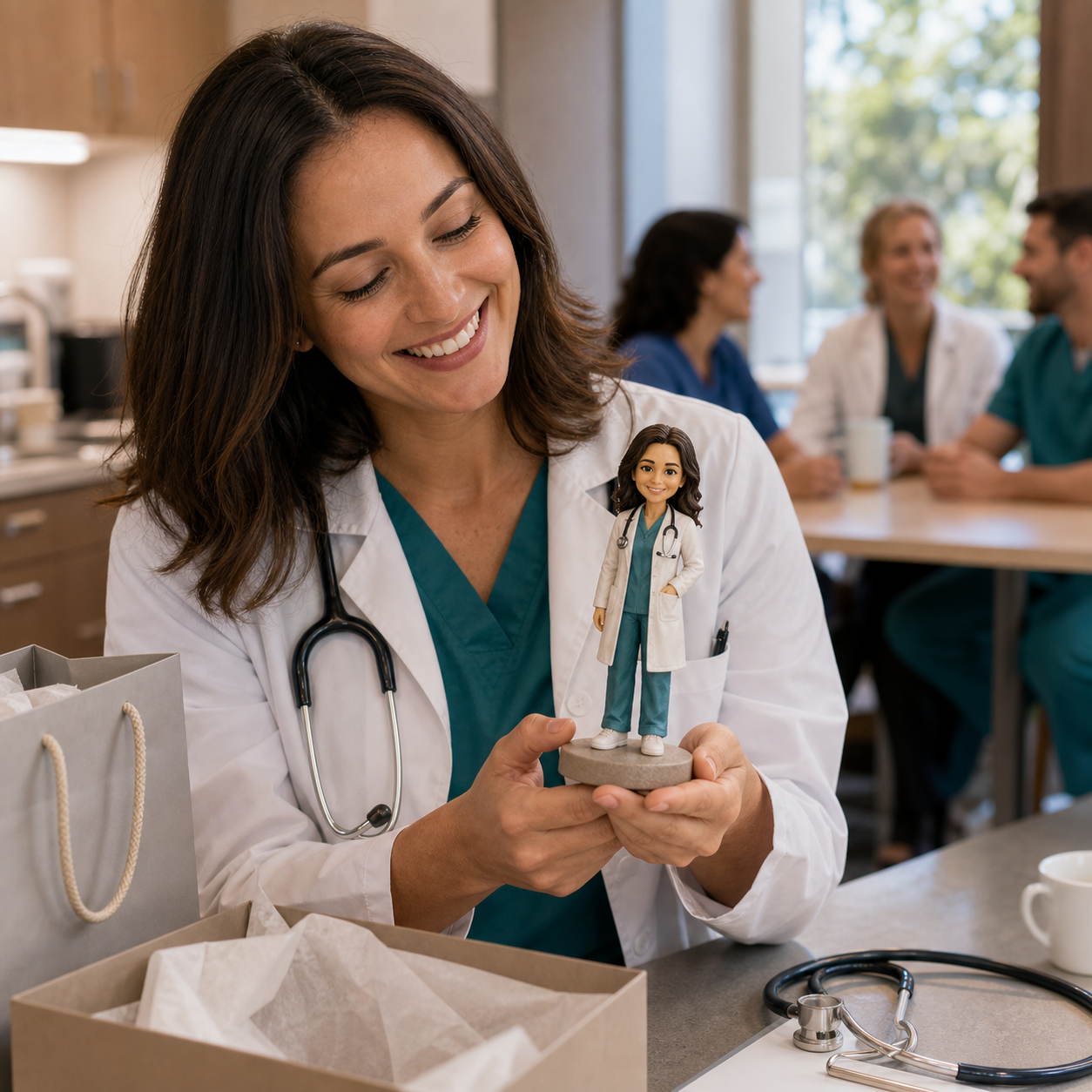 Custom doctor career resin figurine gift concept