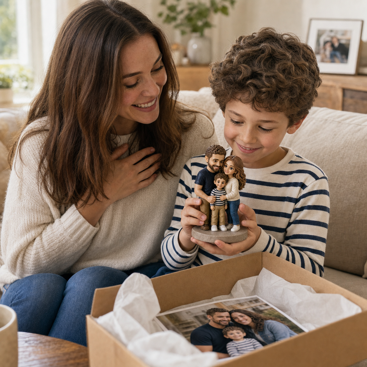 Sample family custom resin figurine gift moment